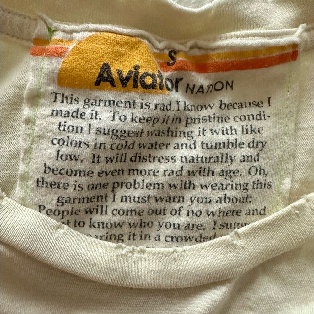 Aviator Nation Cream Cropped Tee with Rainbow 🌈 - Picture 2 of 2